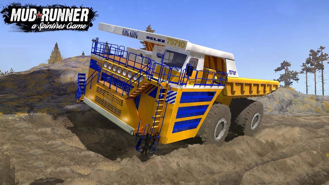 Spintires MudRunner Belaz 75710 The Biggest Truck In The World Deep Hole Driving