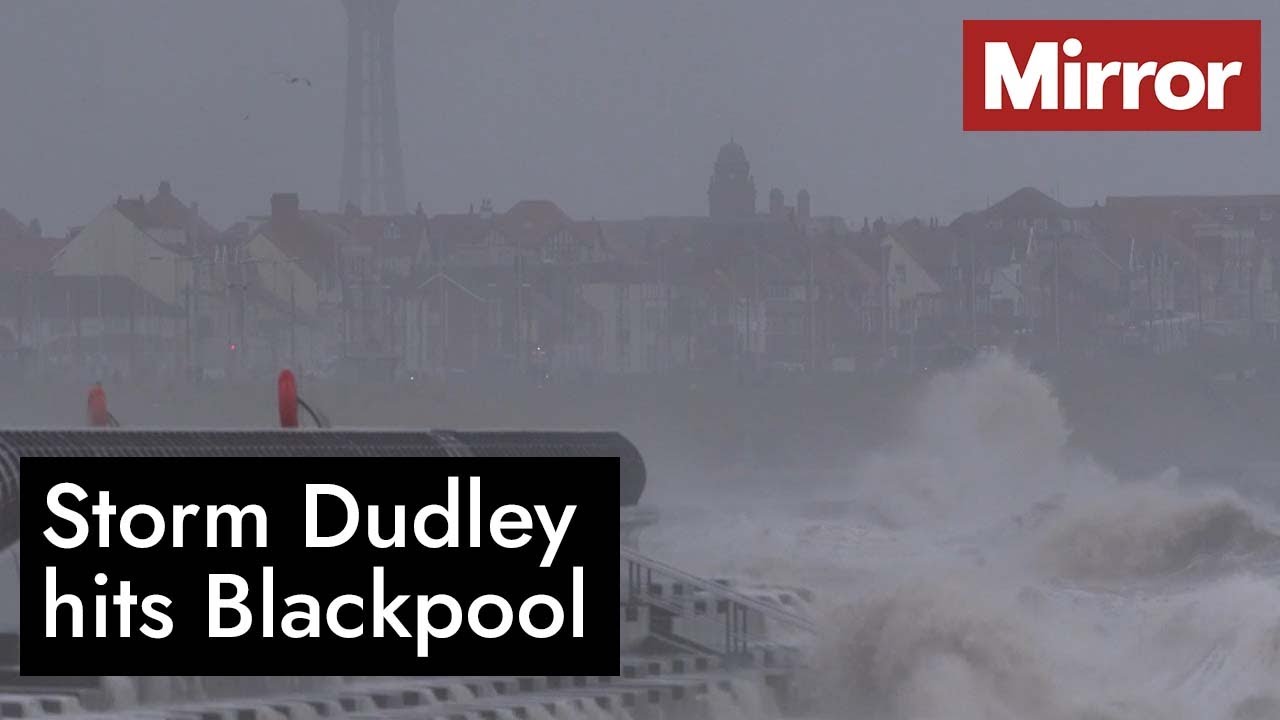 Storm Dudley batters the Blackpool coast