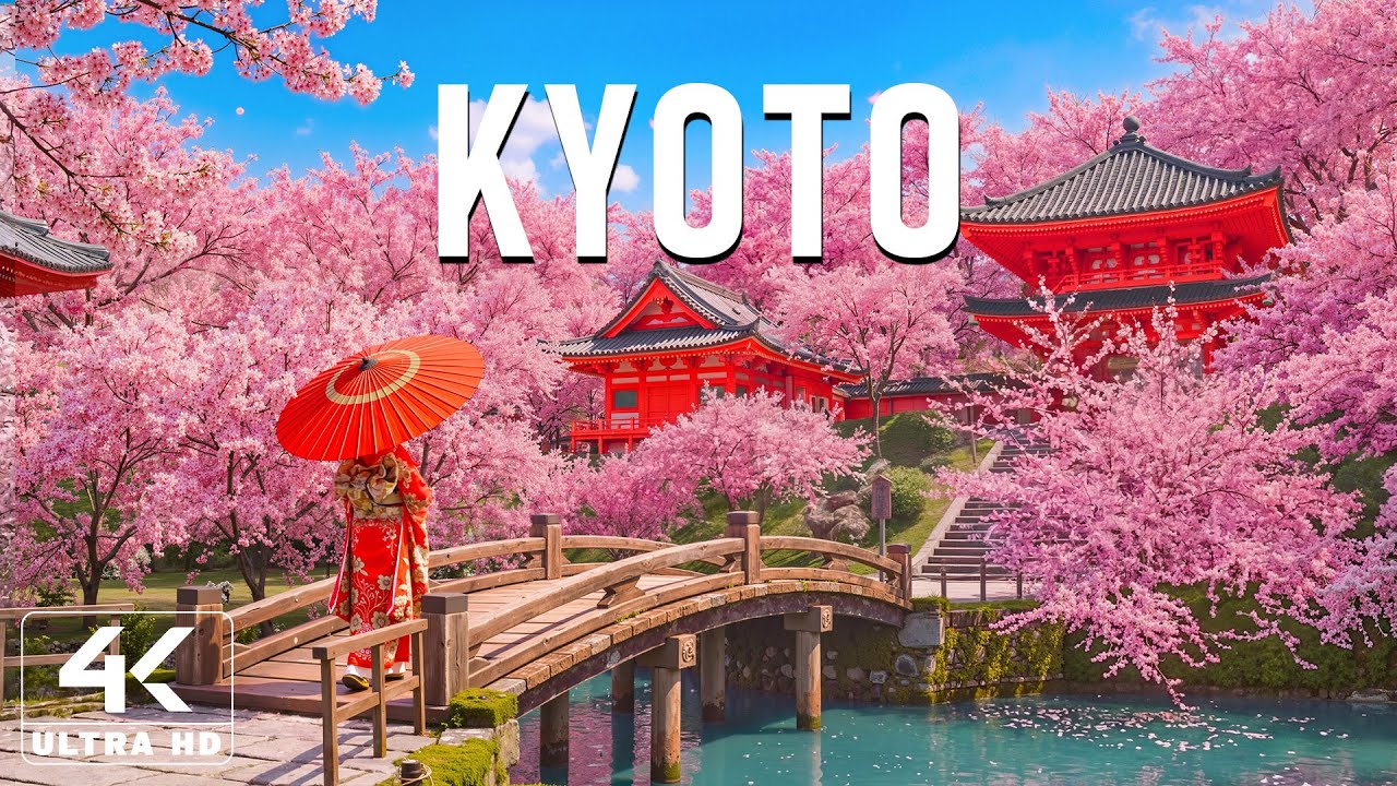 Весна в Киото, Япония, 4K 🌸 Спокойные прогулки по цветущим паркам и историческим тропам
