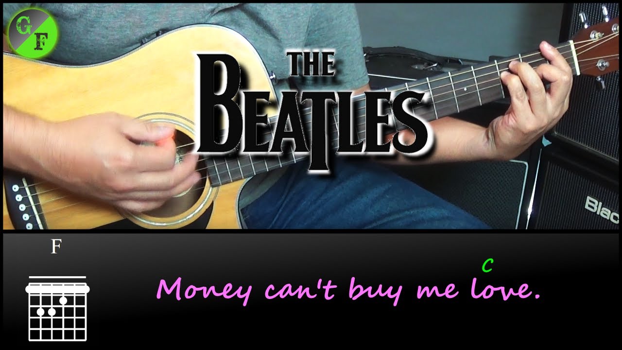 ✅ The Beatles - CAN'T BUY ME LOVE ✅ PLAY ALONG Chords & Lyrics on screen | Guitar Tutorial.