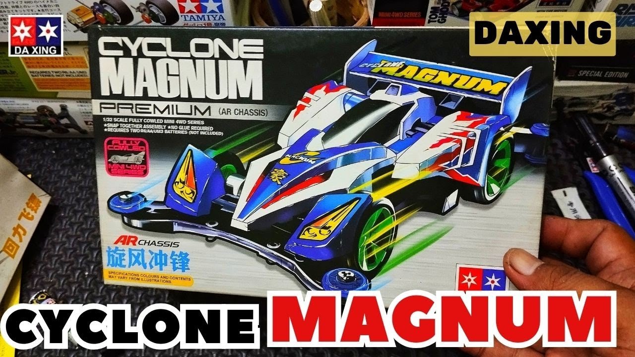 Unboxing - Review & Merakit  - CYCLONE MAGNUM PREMIUM  AR Chassis - DA XING TAMIYA Mini 4WD Replika