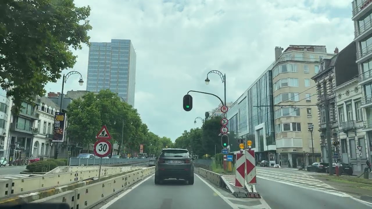 Brussels, Belgium: Driving from Gare du Midi to Ixelles #driving