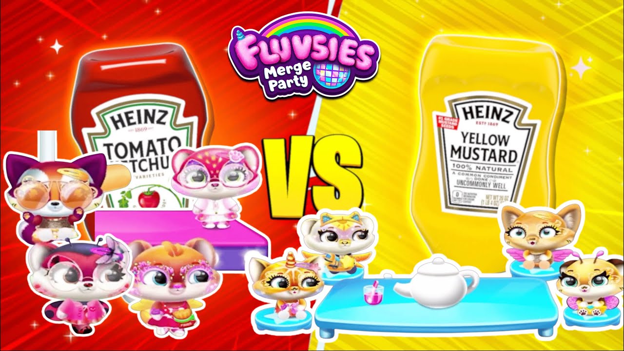 Ketchup Fluvsies vs Mustard Fluvsies 🍅🟡 | Red vs Yellow Fluvsies Adventure! Play Pretend Fun