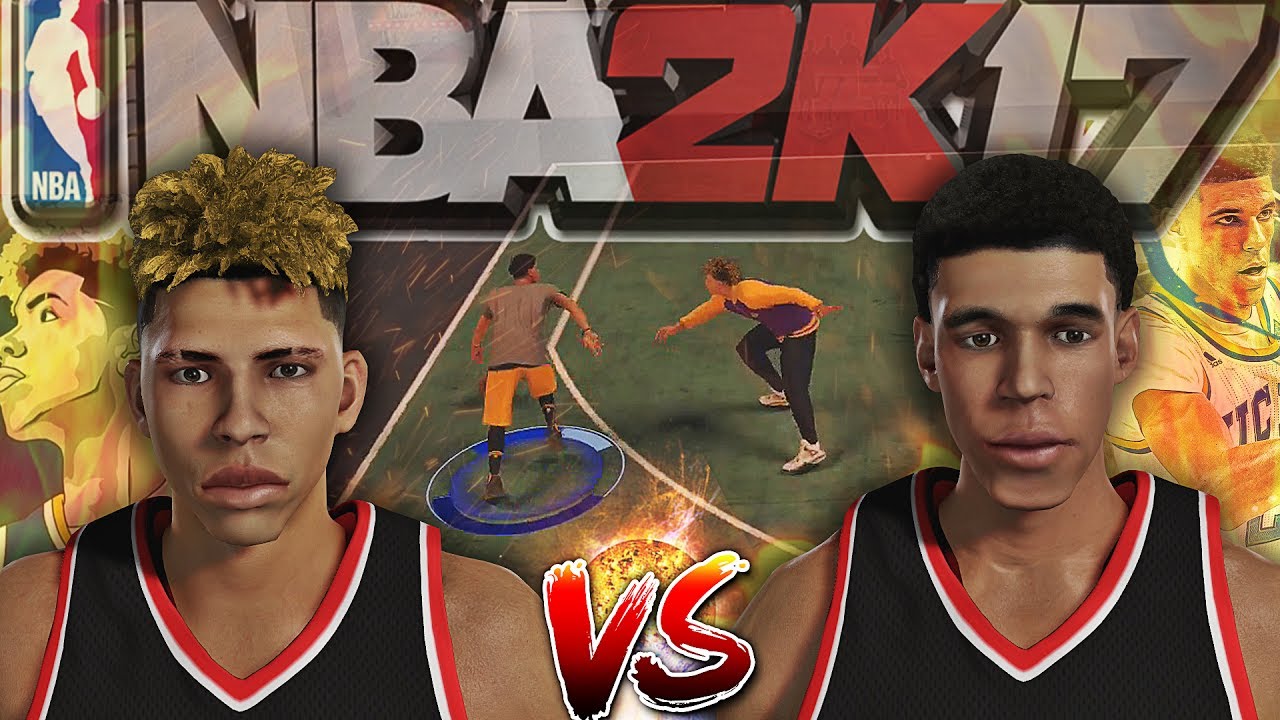 NBA 2K17 MyCourt Showdown 1v1 - LaMelo Ball vs Lonzo Ball with @Fanum Live