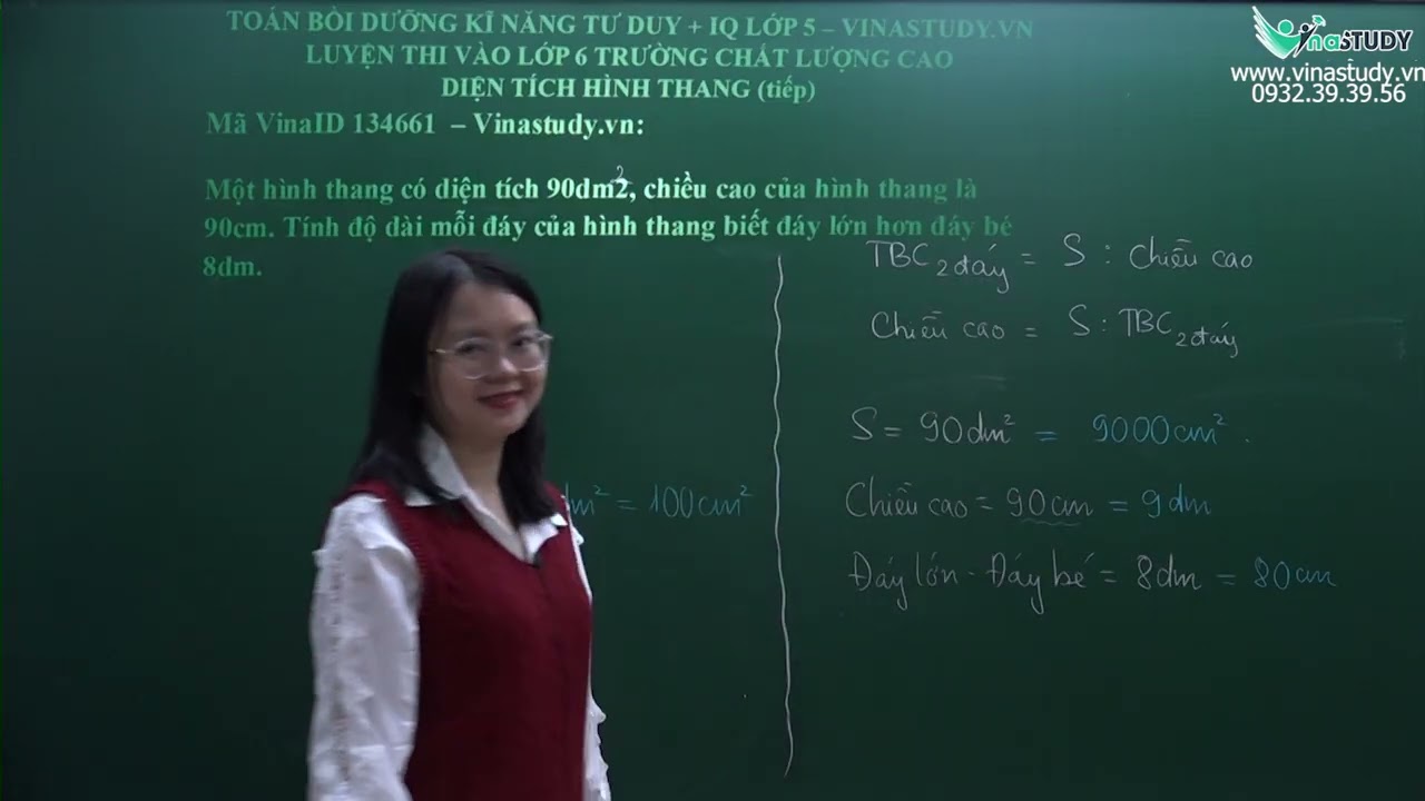 Toán lớp 5  - Diện tích hình thang -  Cô Trần Thu Trang