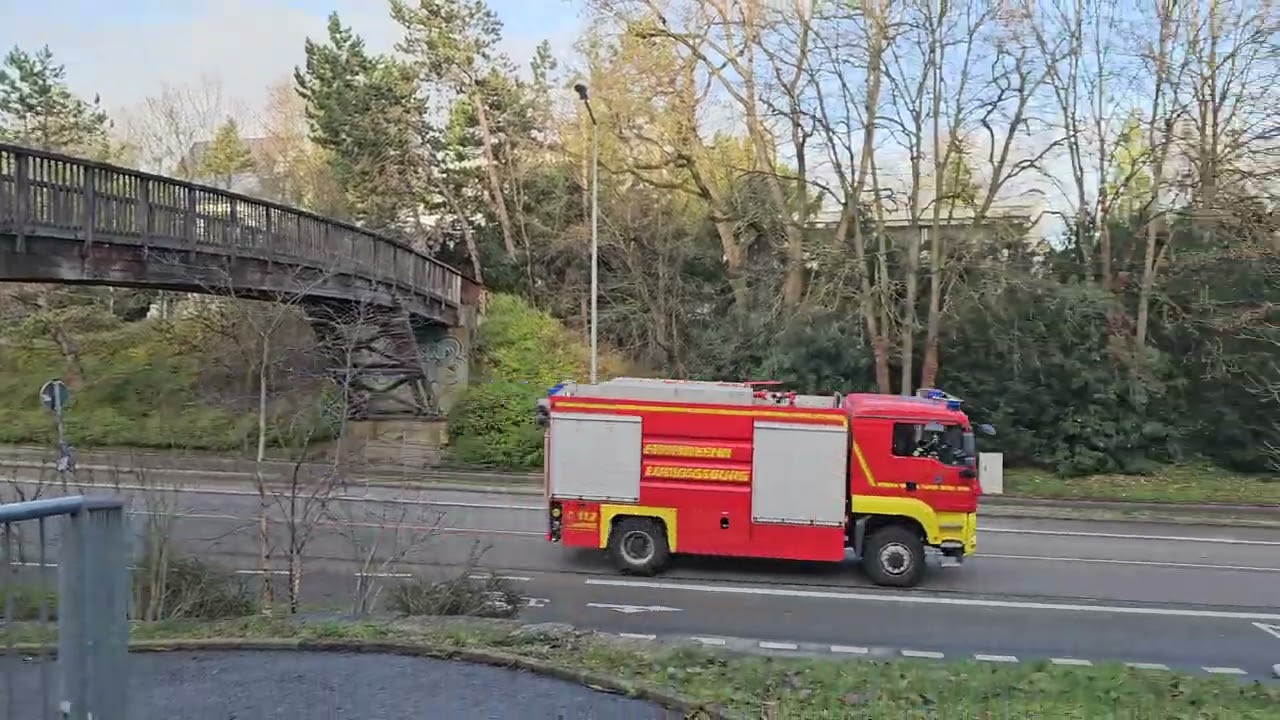 Feuerwehr in der Marbacher Straße Ludwigsburg