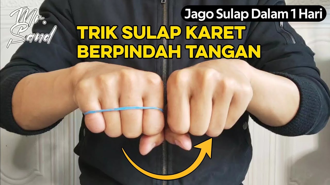 Trik Cara Sulap Karet Pindah Tangan - Sehari jago sulap || Easy Rubber Band Magic Trick With Fingers