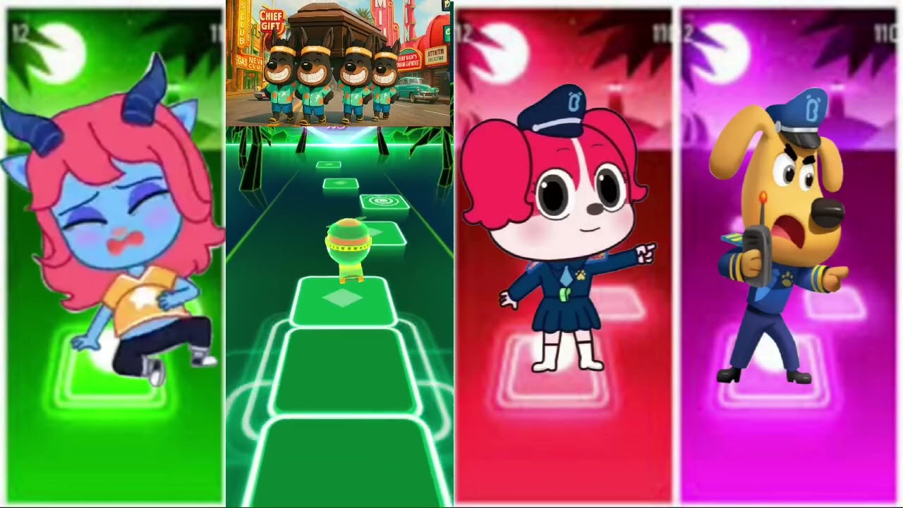 Sheriff Labrador 🆚Police Officer 🆚 Sheriff Papillon 🆚 Sheriff Labrador 🎶 Tiles Hop EDM Rush
