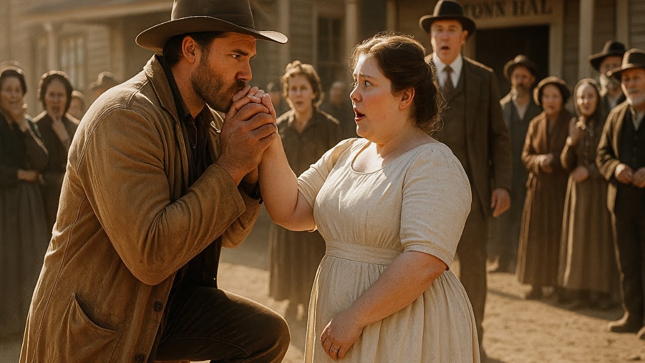 They Laughed at the Giant Cowboy’s ‘Too Big’ Bride—Until He Kissed Her Hands in Front of the Mayor