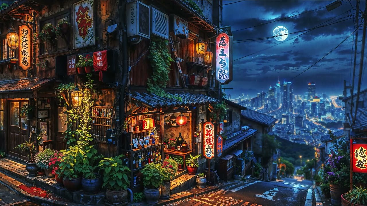 Neon Night Café ☕ Rain Ambience & Soft Piano for Deep Focus | Neon In Night