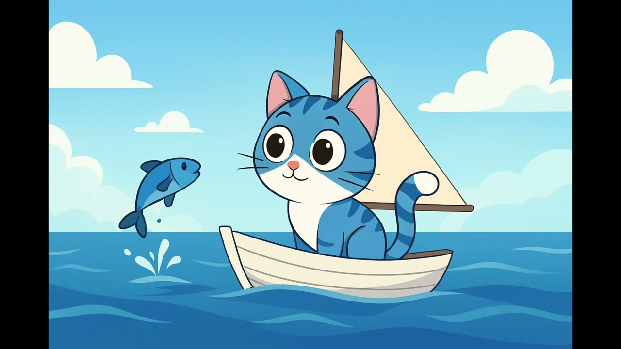 Les Comptines du Chat Bleu - Le Ciel et La Mer Bleus (4/12) - Chansons pour les tout-petits