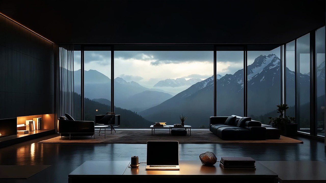 Chillout Deep Work Music | Luxury Mountain View Focus & Concentration Study Ambient Mix | 4K