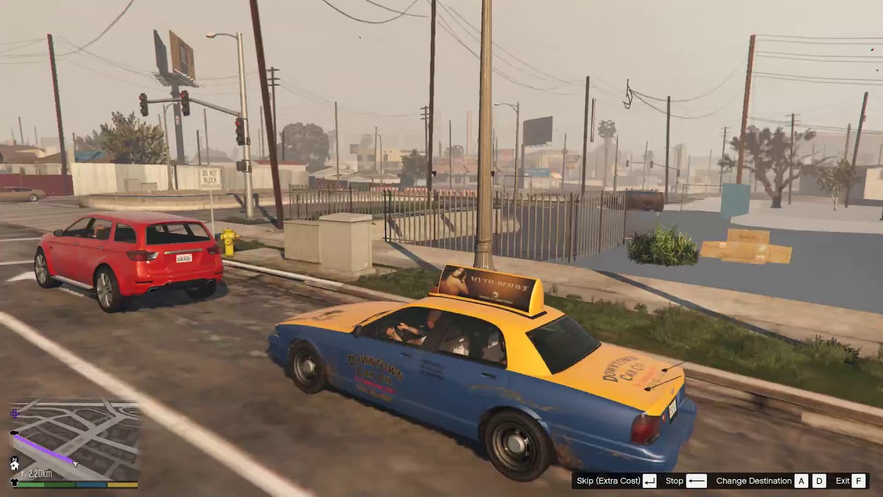 GTA5 - 2019-08-14th - Franklin - Taxi Adventures - Roadrage After Collisions + Off Road Shortcut