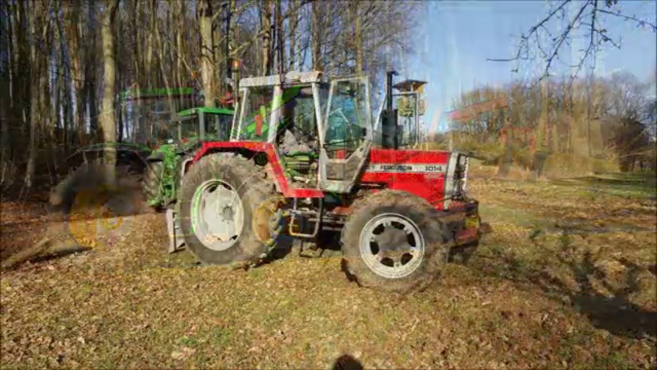 Holz machen 2016 mit John Deere 6910 und Massey Ferguson 1014 und BGU FSW 5,5 H