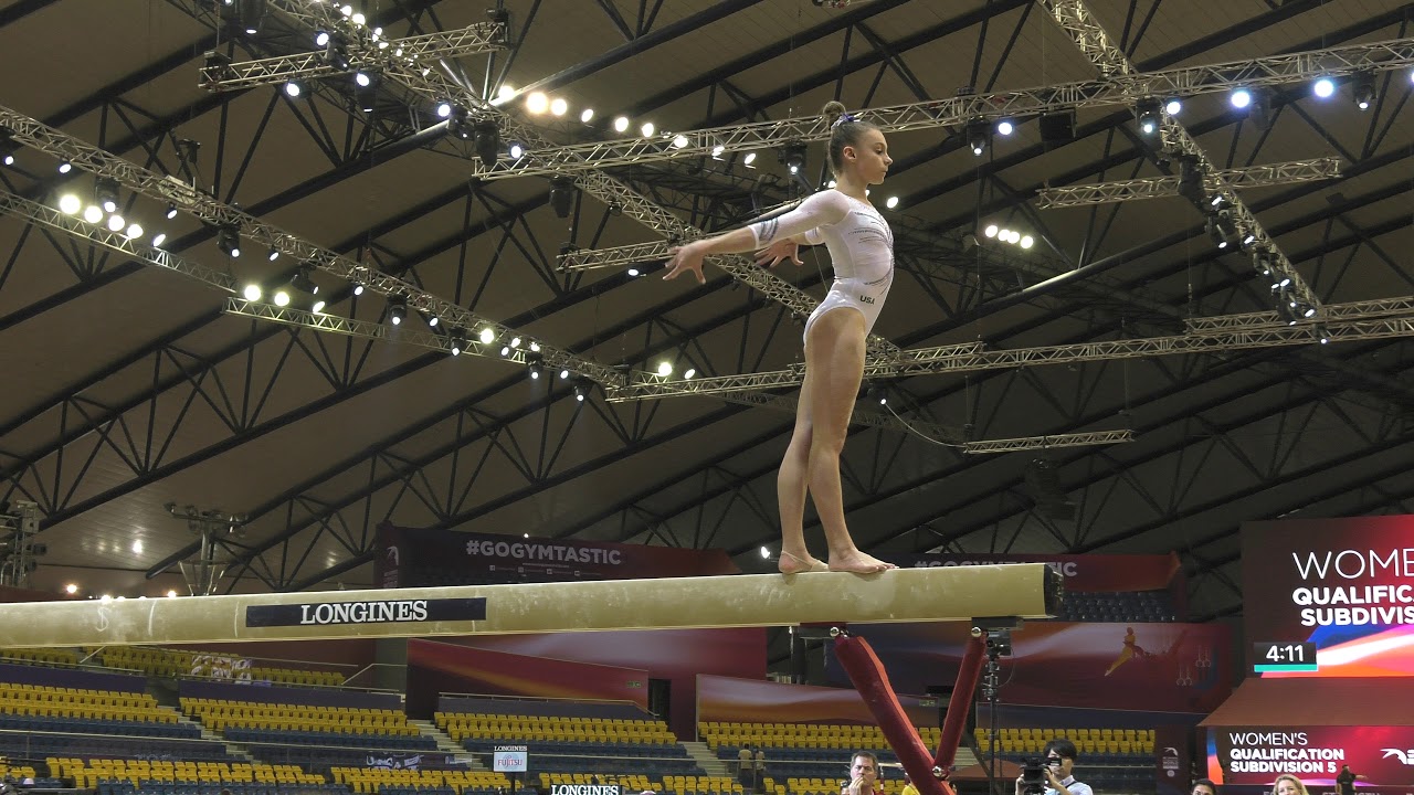 Grace McCallum - Balance Beam - 2018 World Championships - Podium Training