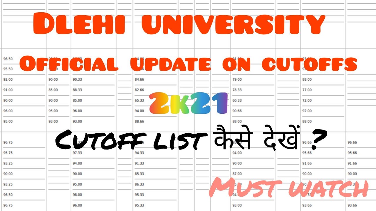 Du cutoff 2021 || Cutoff कैसे देखें? || proper way to see cutoff 2021 || du cutoff update 2021