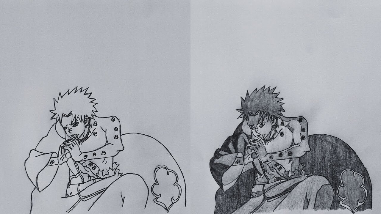 Drawing Pain (Deva Path) from Naruto Shippuden | Step-by-Step Anime Art Tutorial