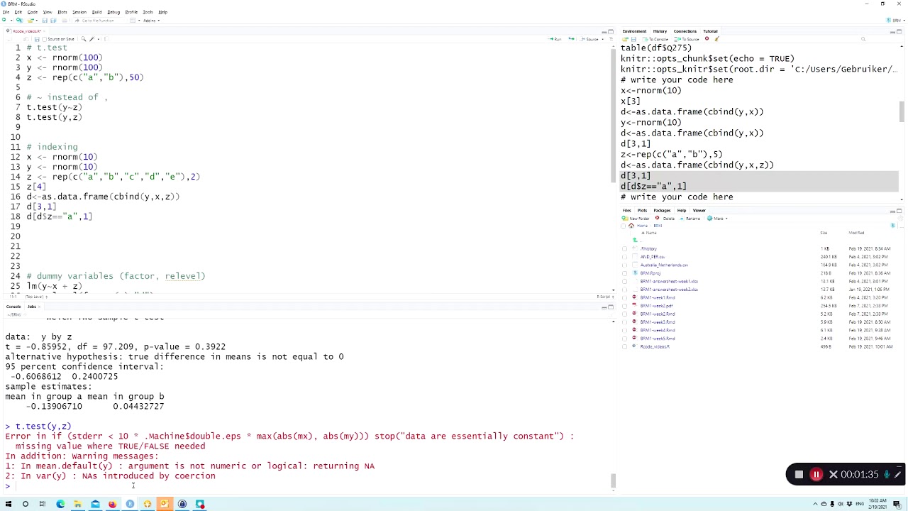 R: Two sample t-test
