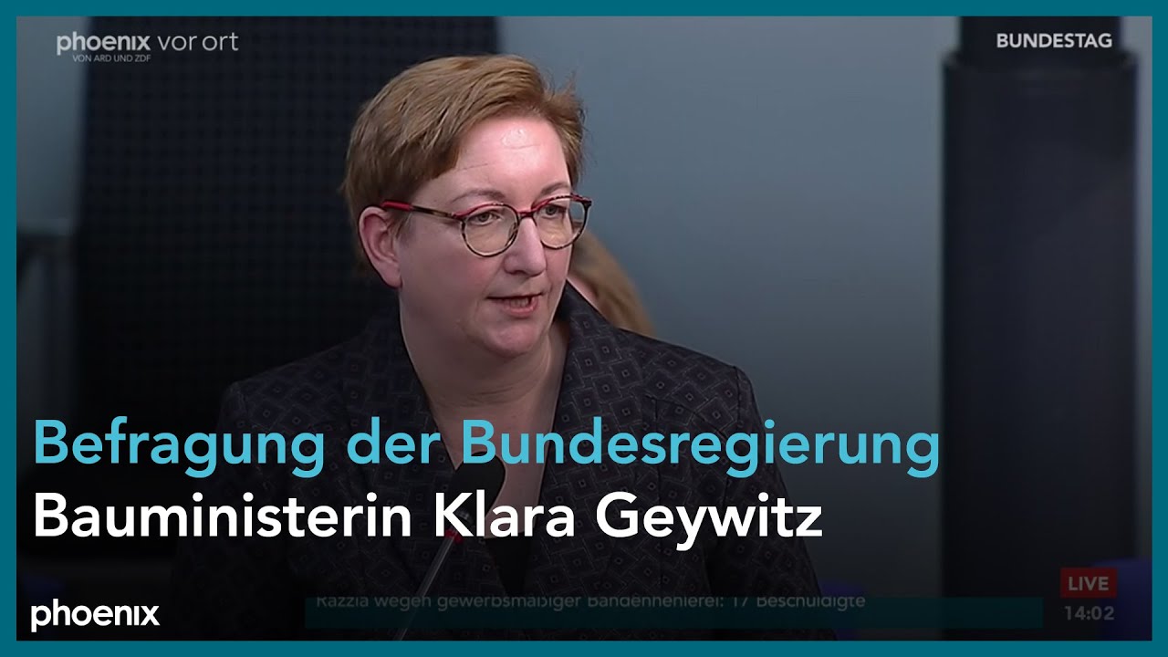 Bundestag: Befragung der Bundesregierung mit  Klara Geywitz