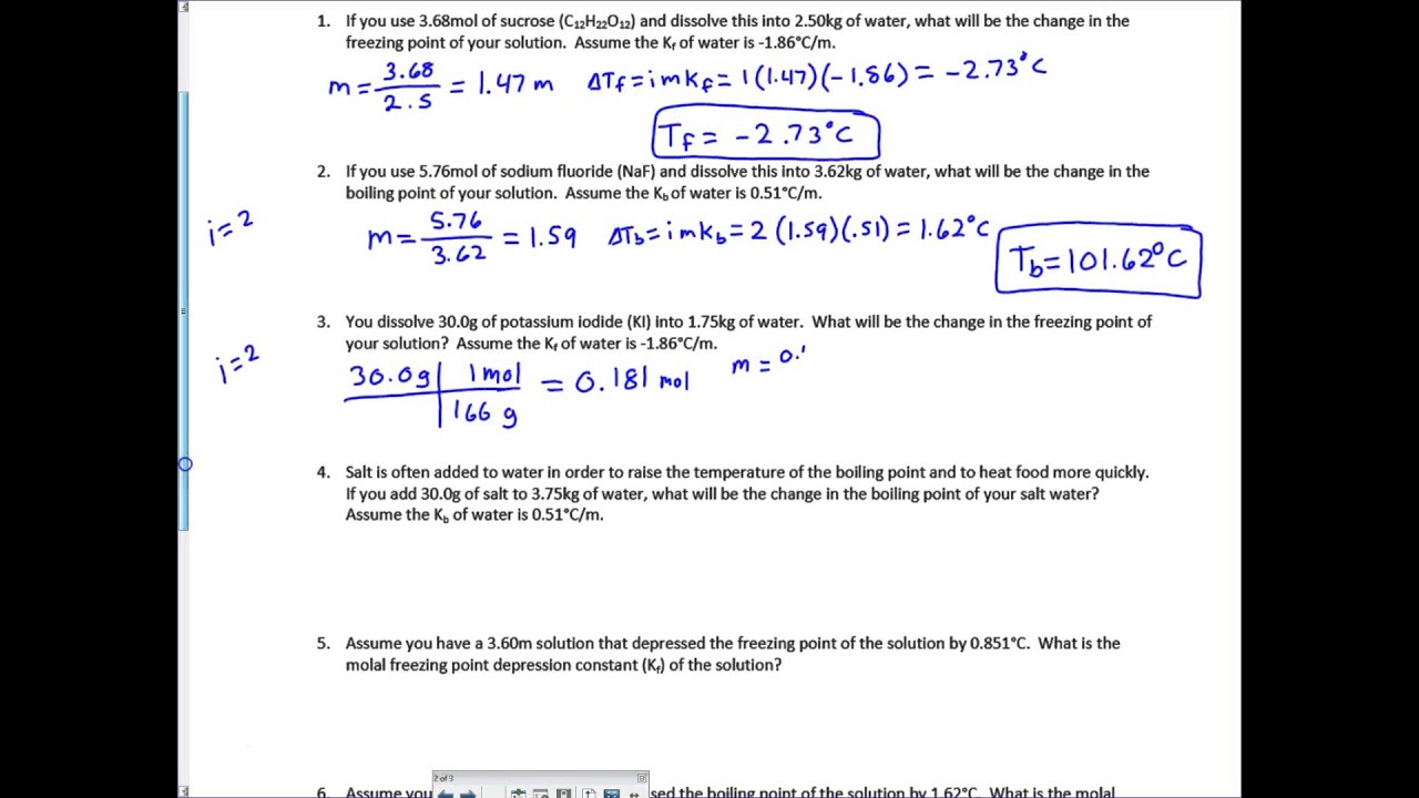 05   Colligative Property Problems