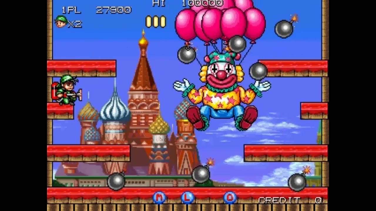 Tumblepop (Arcade) Clown Boss Battle