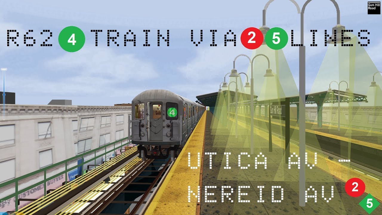 OpenBVE Exclusive: R62 (4) Train to Nereid Avenue via (2) (5) Lines!
