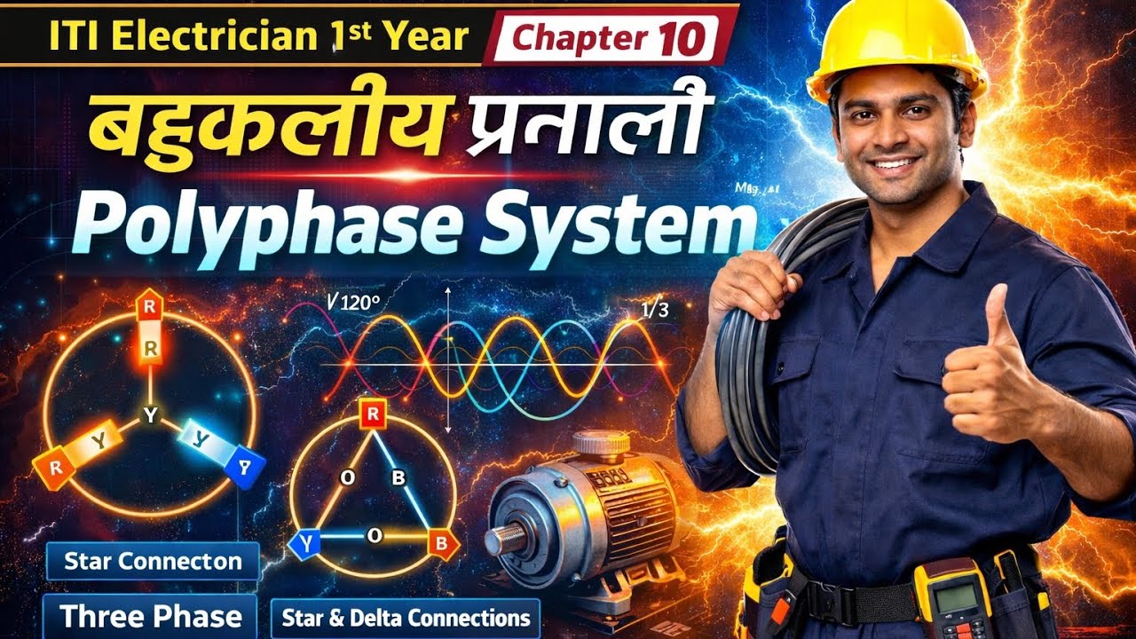 ITI Electrician 1st Year Chapter 10 | बहुकलीय प्रणाली | Polyphase System | Three Phase System MCQs