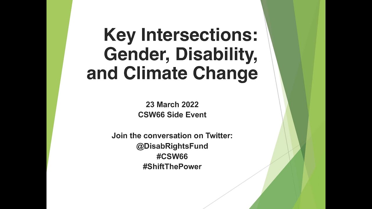 Key Intersectionalities: Gender, Disability, and Climate Change - CSW66 Event