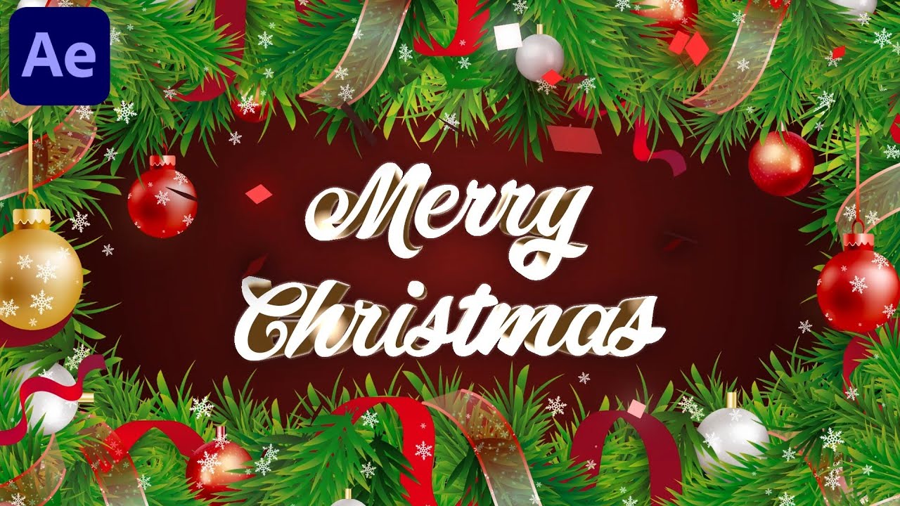 Merry Christmas Text Animation in After Effects - After Effects Tutorial | No Plugins Required