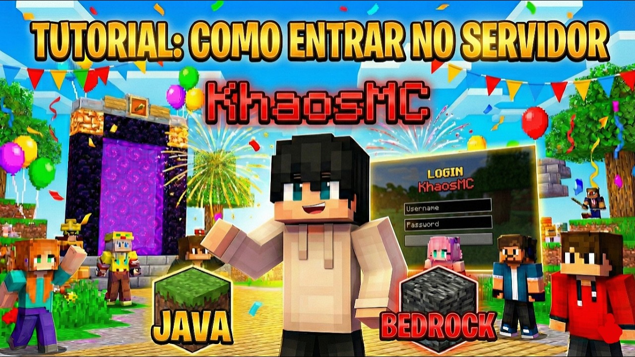 Como entrar no Servidor KhaosMC - Tutorial Completo (Java e Bedrock)
