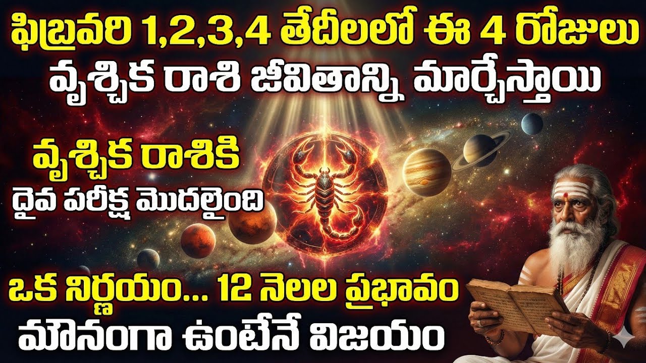 వృశ్చిక రాశి రాశిఫలాలు | Feb 1–4 | ఈ 4 రోజులు జీవితాన్ని మలుపు తిప్పుతాయి | BrahmaSuthram
