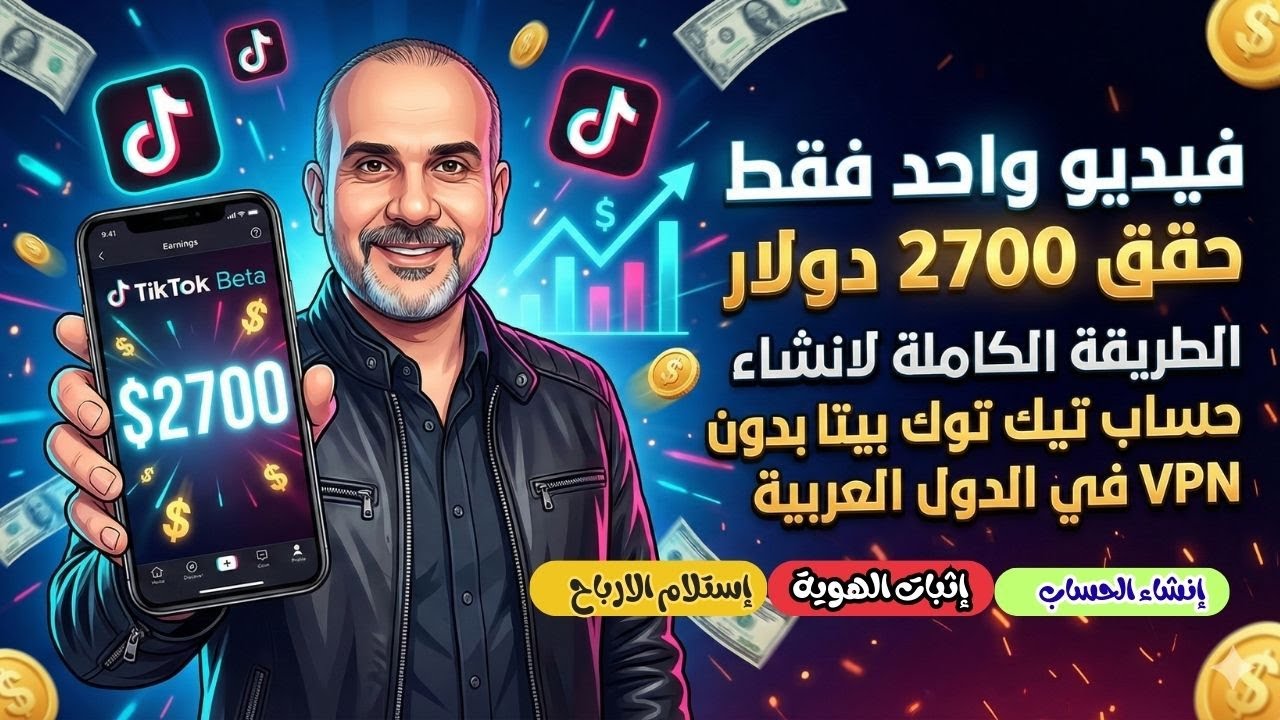 ارباح فيديو واحد علي تيك توك 2700 💲 فتح حساب تيك توك بيتا ناجح بدون VPN والربح من المشاهدات | بيطا