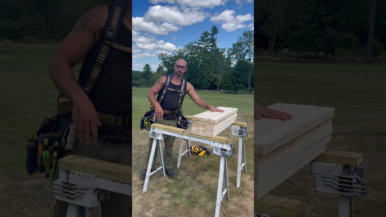 Cheap, easy to make saw horses. #diy #construction #carpentry #remodeling #dewalt #dewalttough #ad