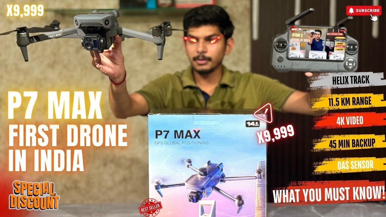 P7 MAX Drone😱: Unboxing, First Flight & Camera Test in India - Best Drone Under ₹X0,000? 2025🔥