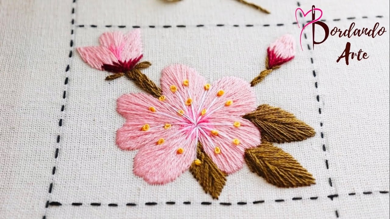 Cómo bordar una flor de cerezo o sakura 🌸