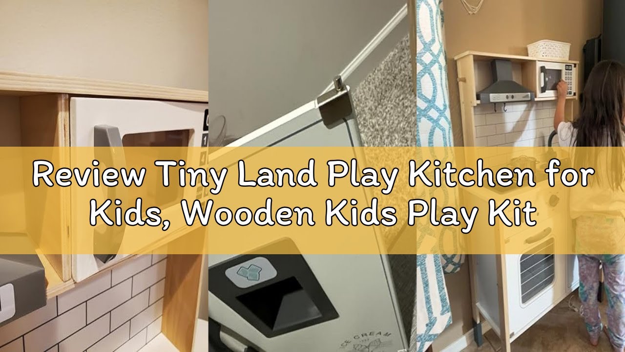 Review Tiny Land Play Kitchen for Kids, Wooden Kids Play Kitchen Playset Chef Pretend Play Set for T