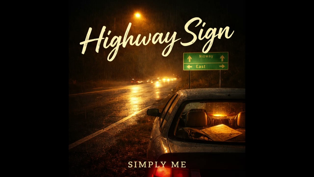 Highway Sign &ndash; Late Night Road Blues by Simply Me (Reflective Blues Rock)