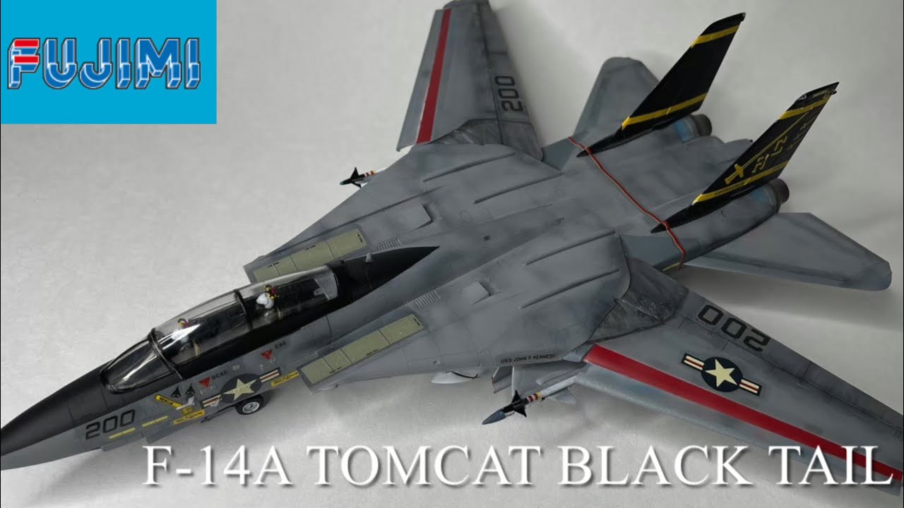 1/72 FUJIMI GRUMMAN F-14A TOMCAT BLACK TAIL Full Build / PRATT&WHITNEY'S TURBOFAN ENGINE TF30-P-414