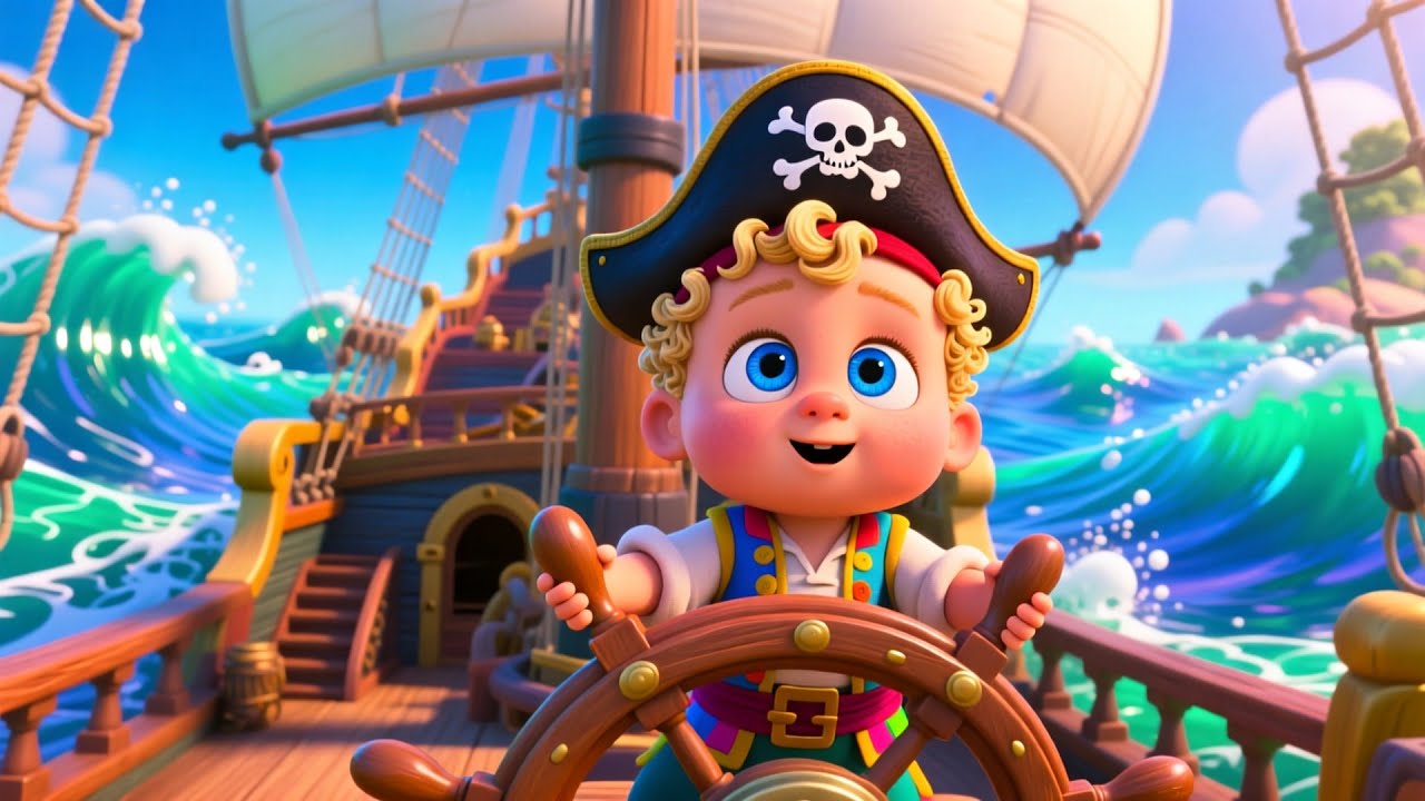 Baby’s Pirate Ship Voyage 🏴‍☠️🚢 | Fun Learning Adventure for Kids | Learn Animals & Counting