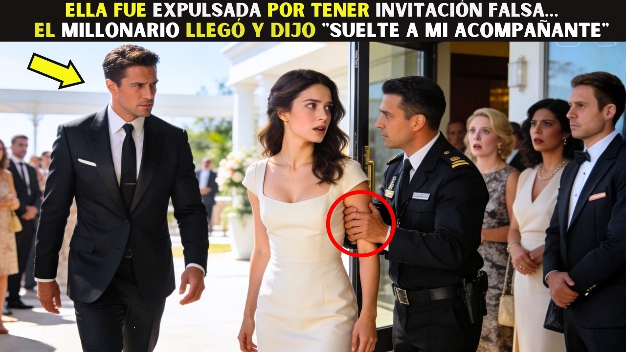 Ella fue expulsada por tener invitación falsa… el Millonario llegó y dijo 