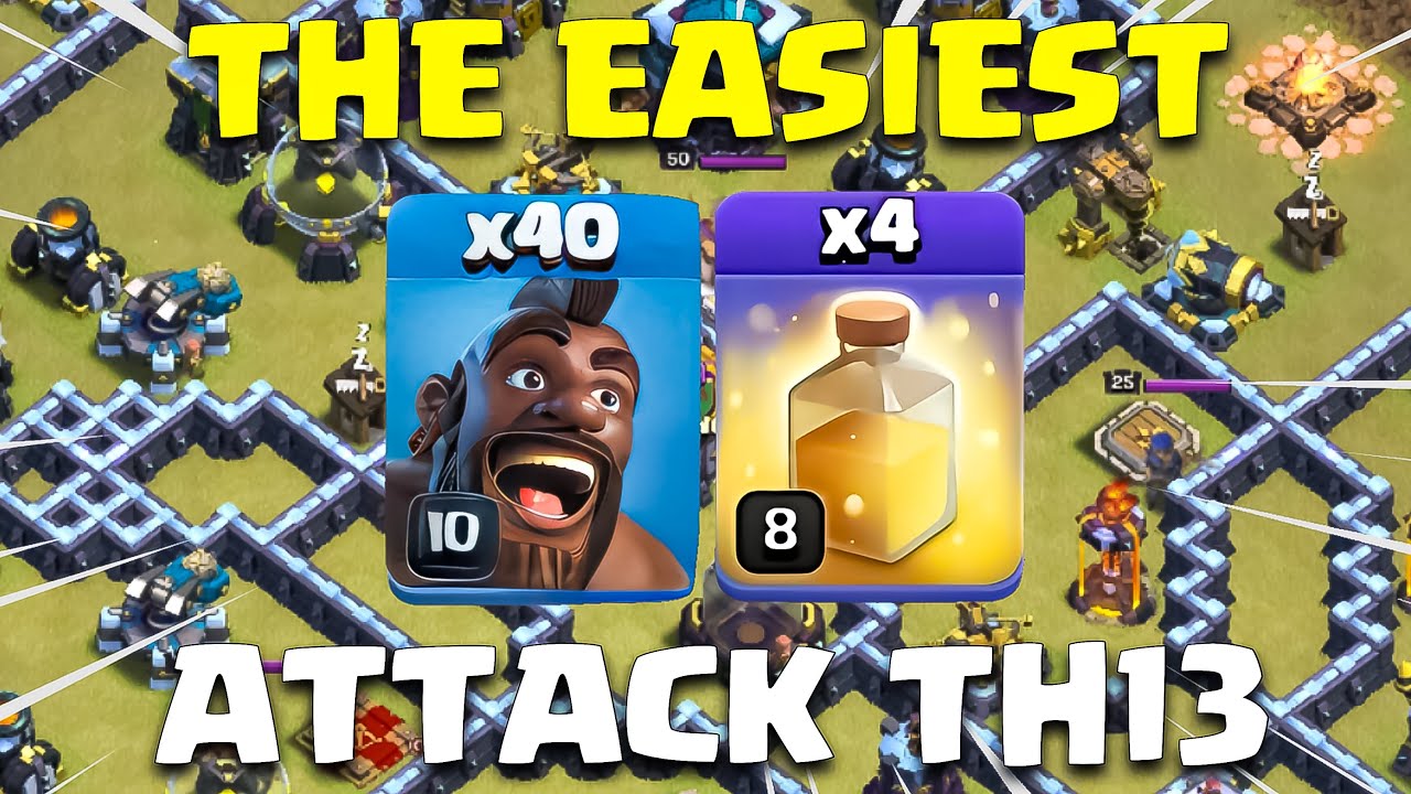 TH13 Mass Hog is The Easiest TH13 Attack Strategy in Clash of Clans