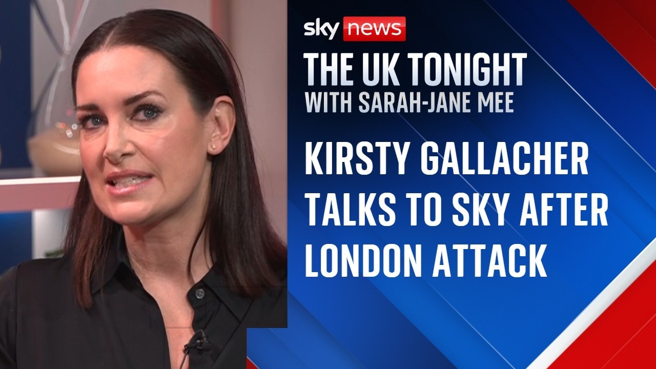 TV presenter Kirsty Gallacher talks to Sky News after being attacked in London