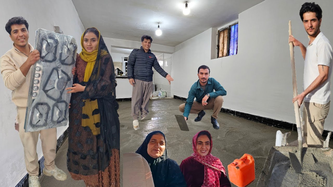 A pleasant day with Hossein and Fereshteh: cementing the floor and buying household appliances