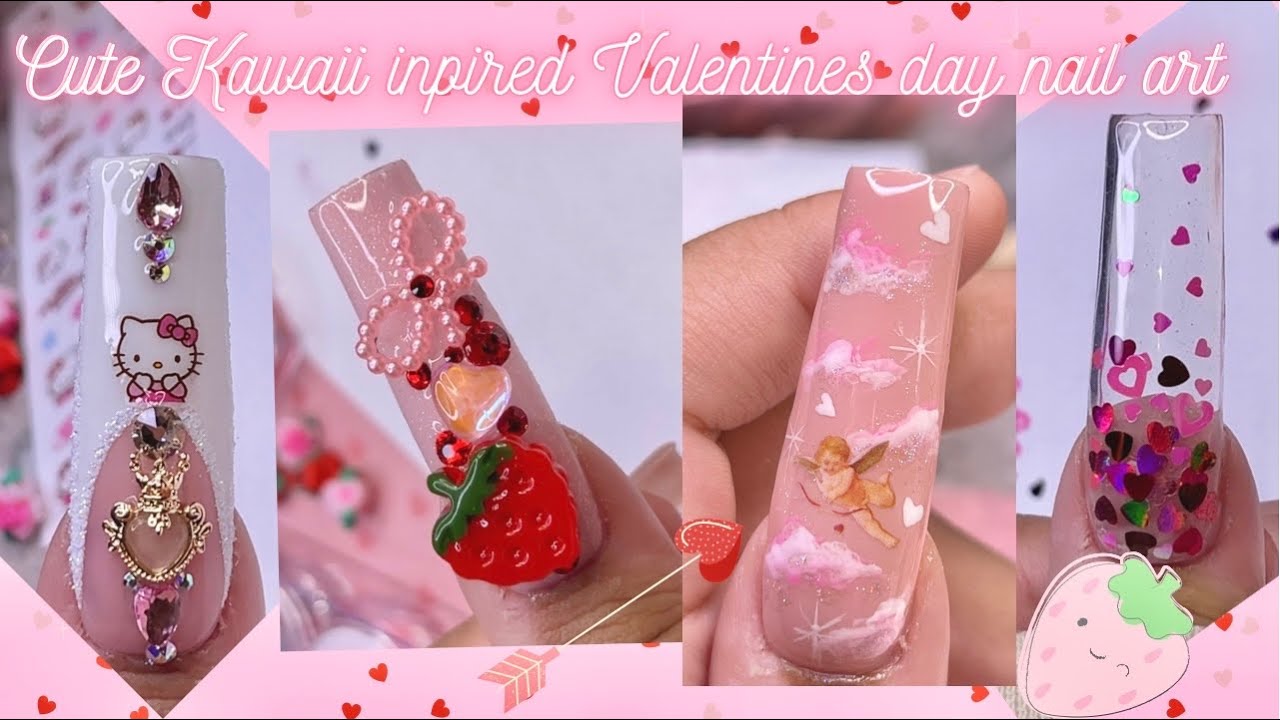 Valentines day nails for beginners | Easy valentines day nail art | Nail art for beginners