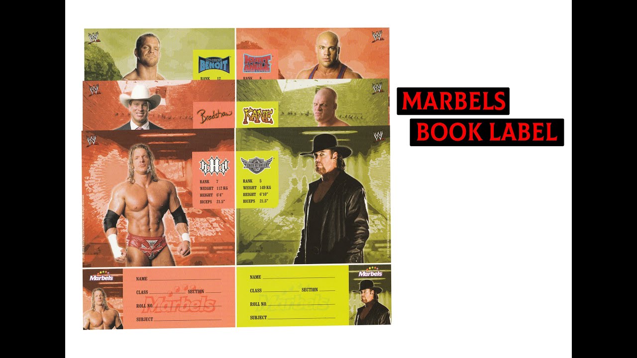 Marbles WWE Labels (Very Old Collection)