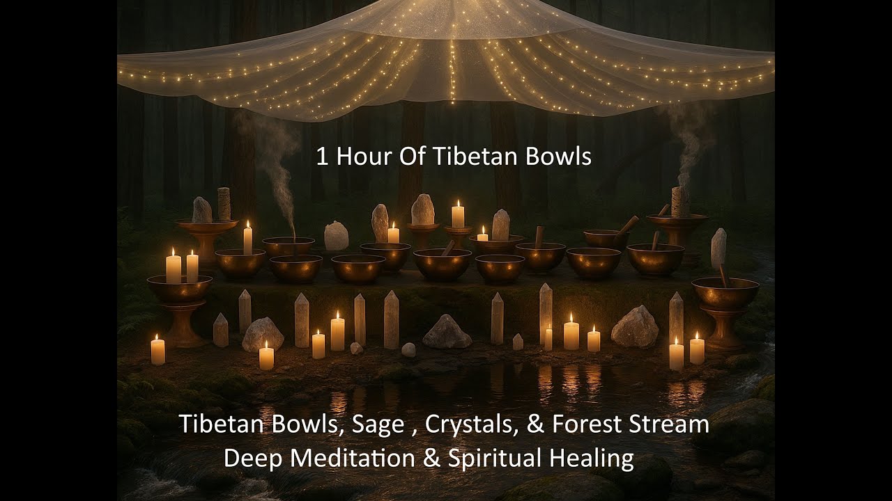 Tibetan Singing Bowls, Sage & Forest Stream ✨| Deep Meditation, Energy Cleansing & Spiritual Healing
