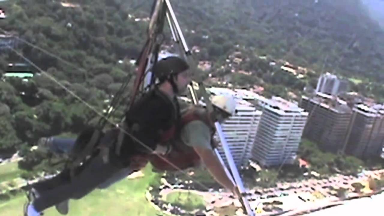 Andrew Freund hang glides over the skies of Rio de Janeiro for the film 