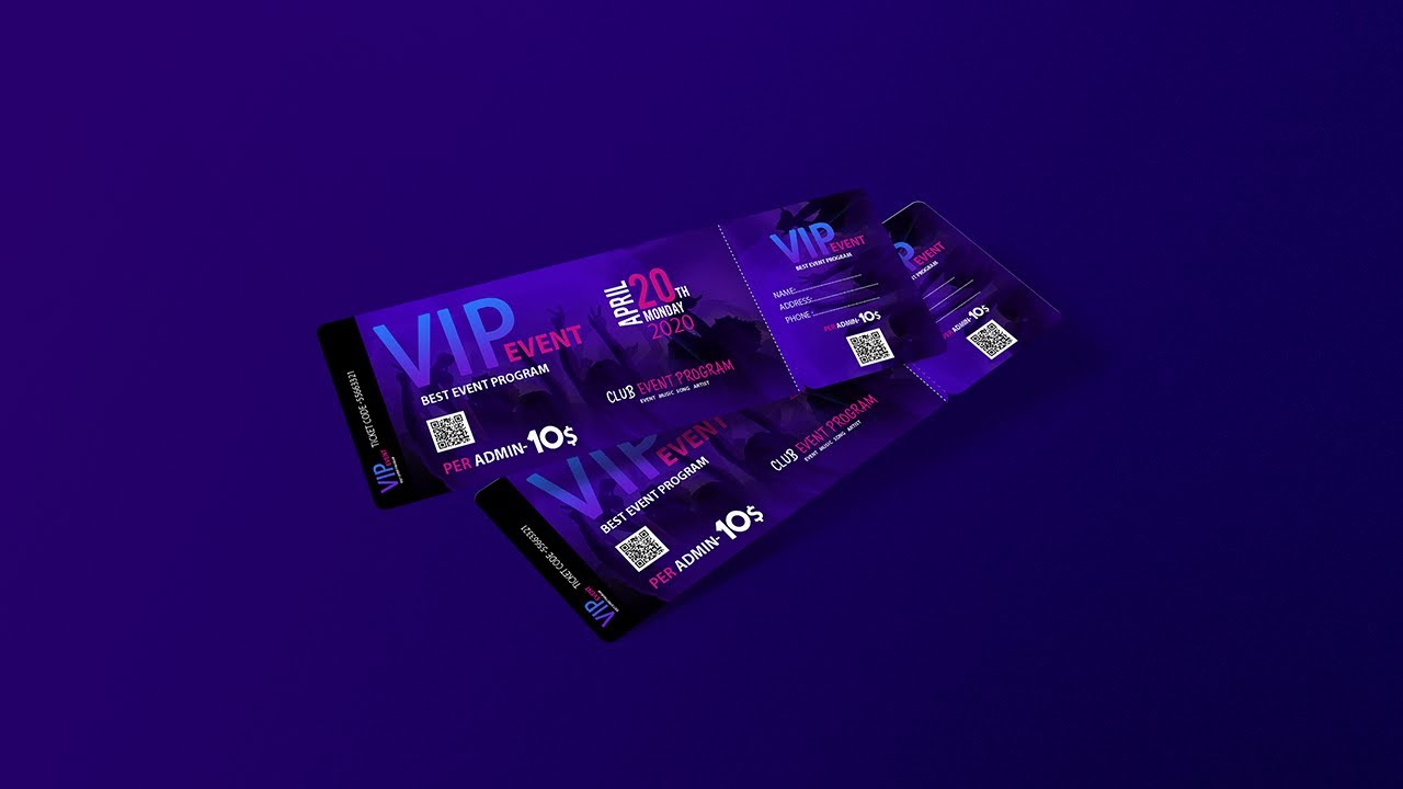 How To Design Professional Event Ticket - Photoshop Tutorial