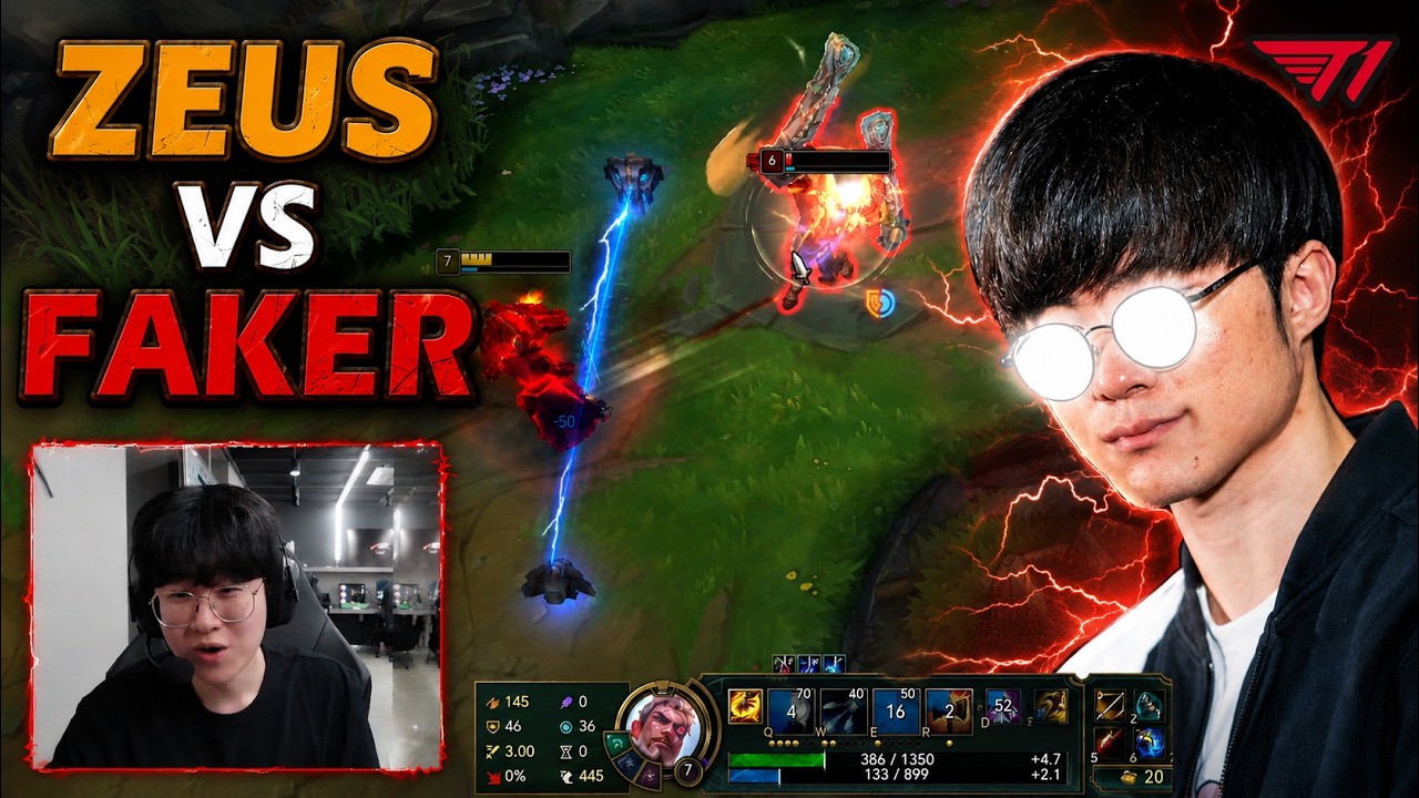 When HLE Zeus Stream Jayce meet T1 Faker | Best Zeus Performance