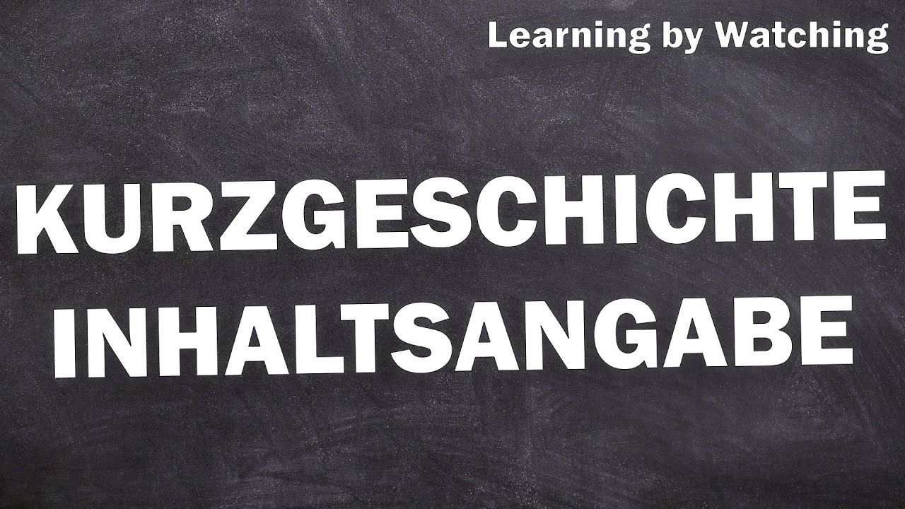 Kurzgeschichte Inhaltsangabe schreiben!